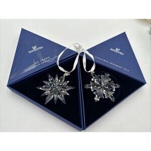 Lot 2 Of 2011 2012 Swarovski CRYSTAL Annual Edition Snowflake Ornament W BOXES